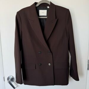 Aritzia Wilfred Women's Double-Breasted Brown Blazer